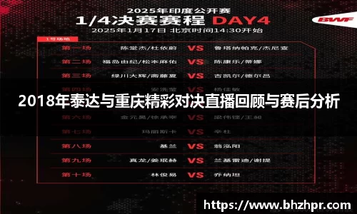 2018年泰达与重庆精彩对决直播回顾与赛后分析